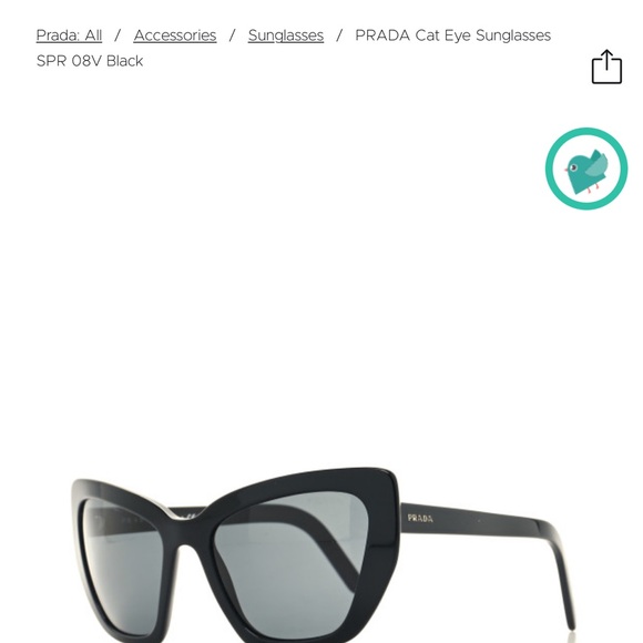Prada frames feature a Cat Eye shape perfect for round or oval shaped faces. - Picture 4 of 12
